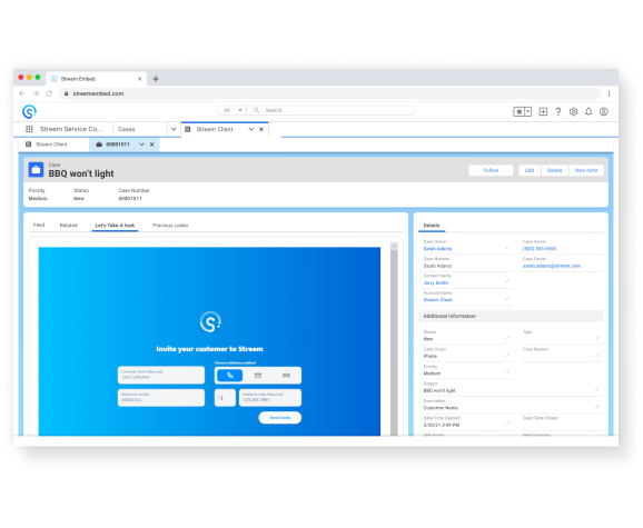 Streem video integrated into your Salesforce instance