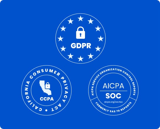 GDPR, CCPA, AICPA SOC certifications